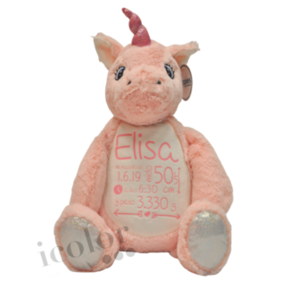 Peluche con datos del nacimiento