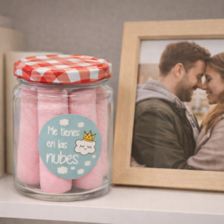 Bote para chuches con mensaje día de los enamorados