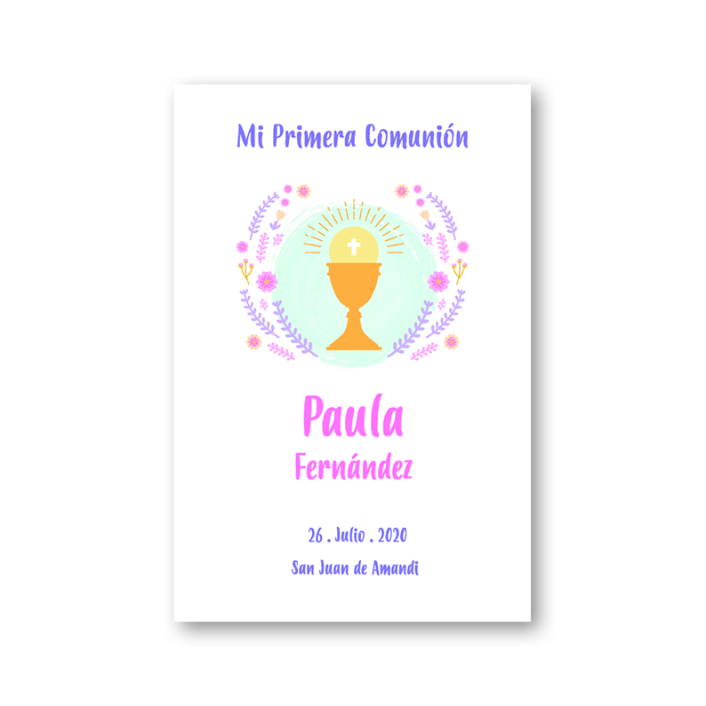 Estampa flores con copa