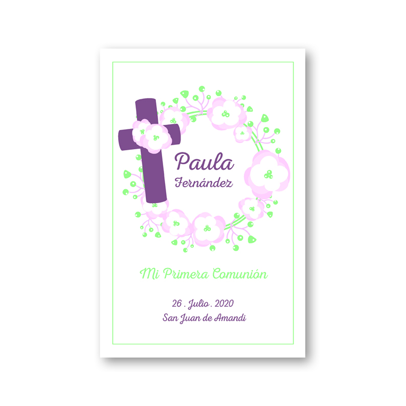 Estampa flores con cruz