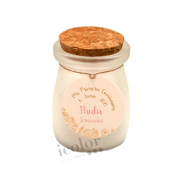 etiqueta comunión flores