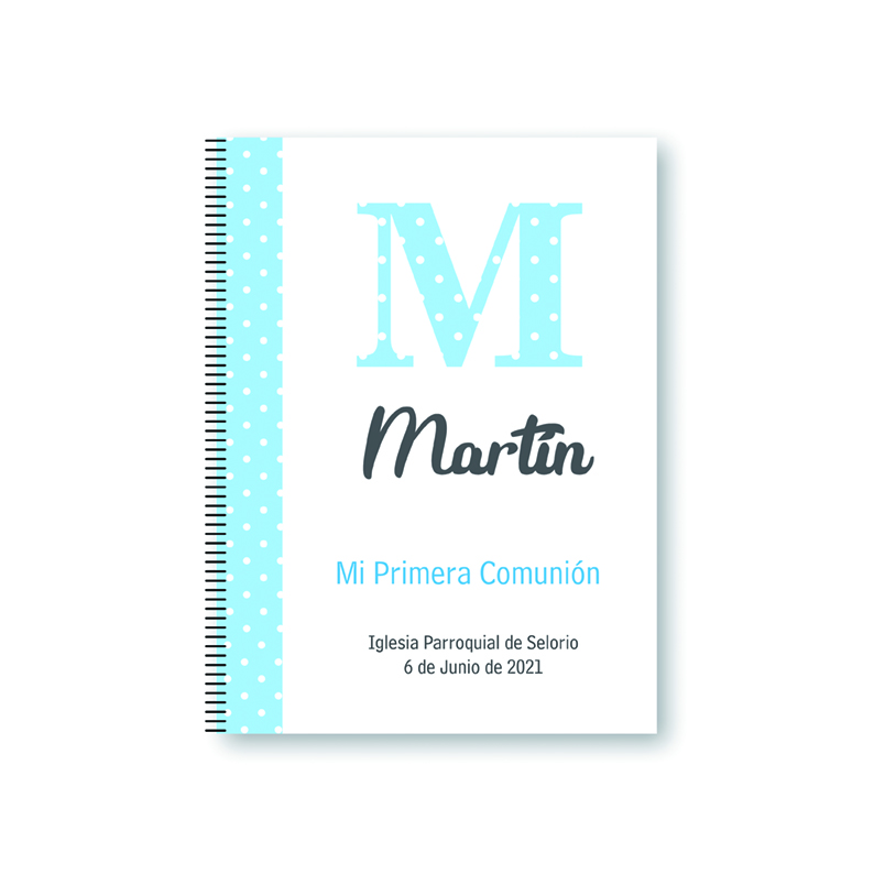libreta comunión inciales topo