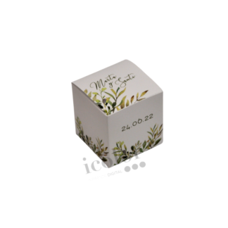 Caja para detalle de boda hojas
