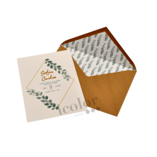 Invitación de bodas ramas