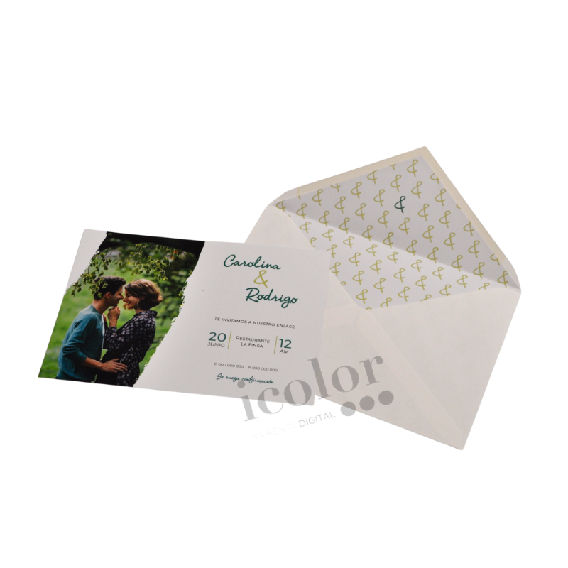 Invitacion de boda personalizada con foto