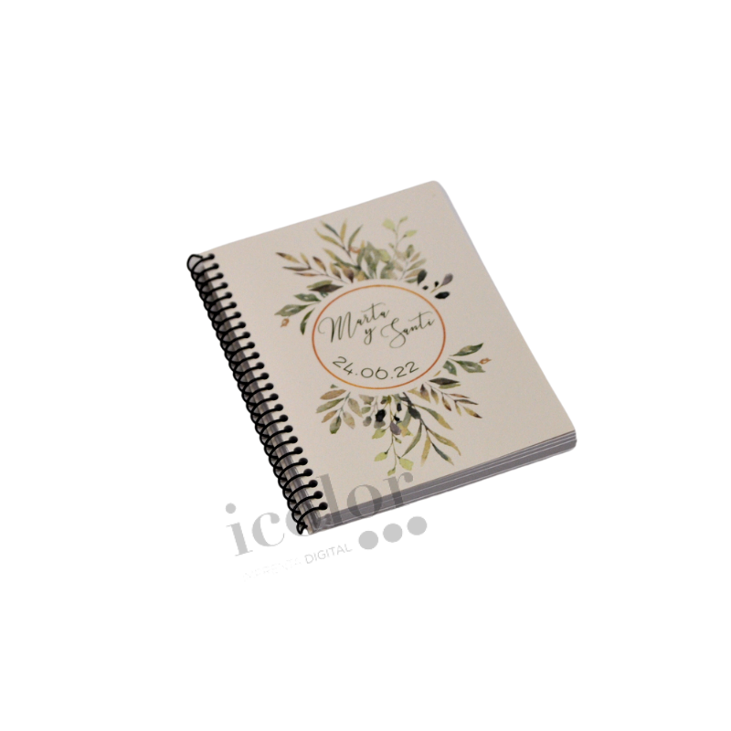Libreta para detalle de boda hojas