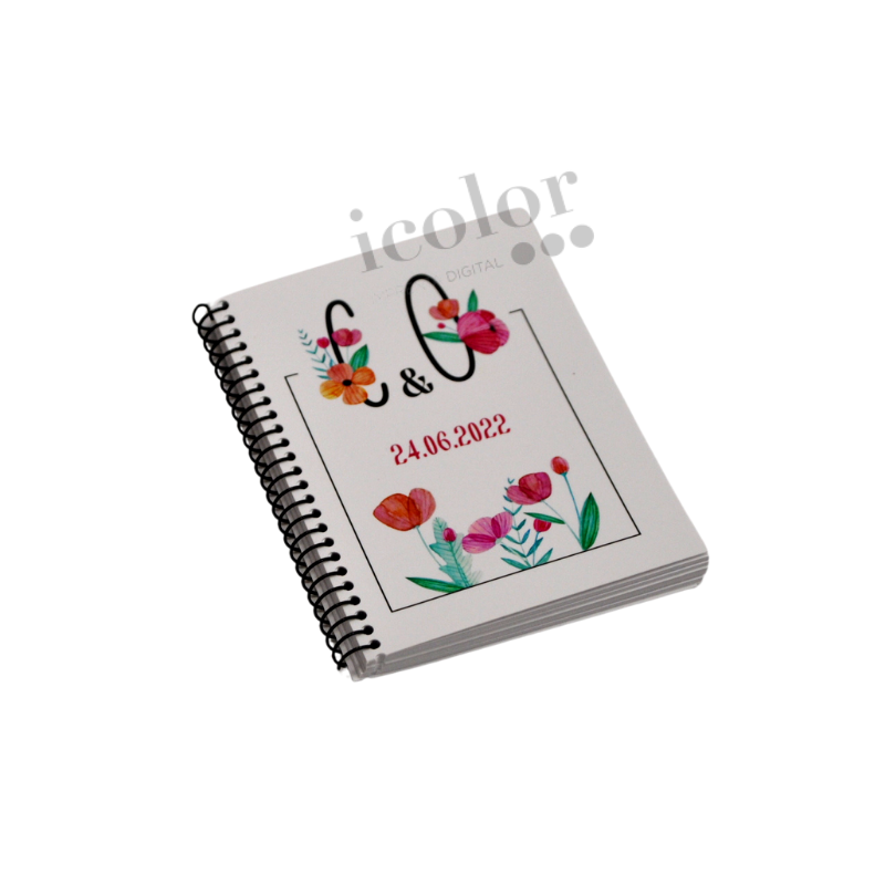 Libreta para detalle de boda iniciales