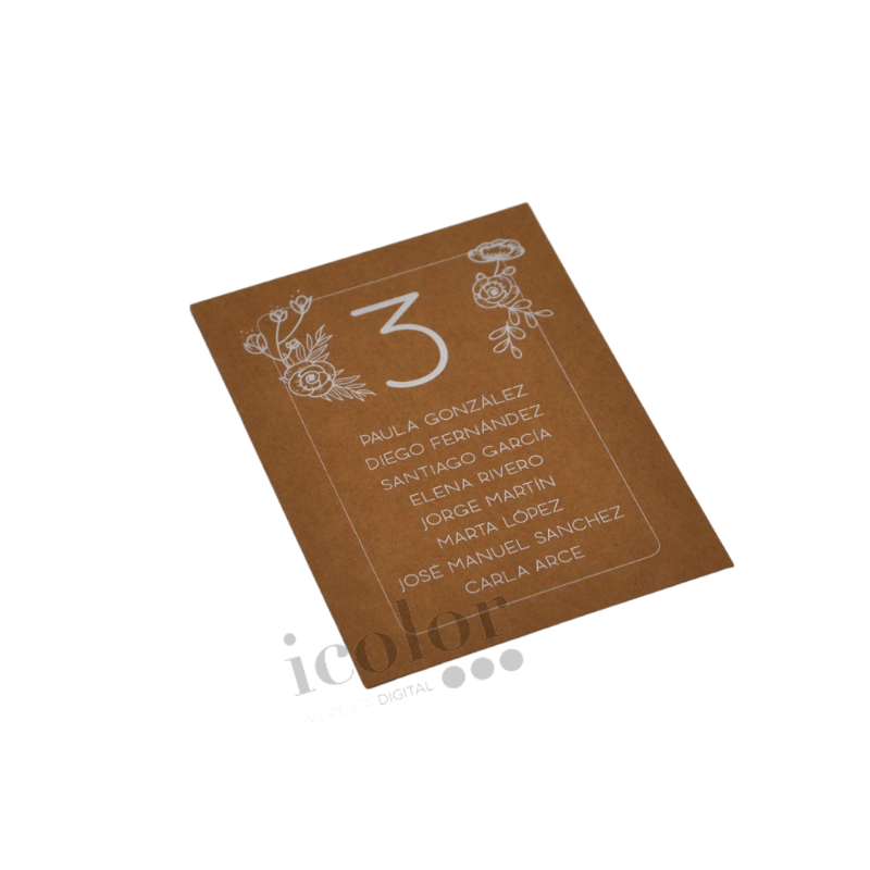 planificador de sitio kraft tinta blanca