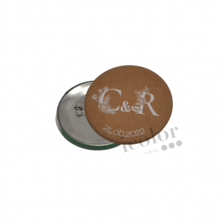 Chapa boda personalizada en papel kraft