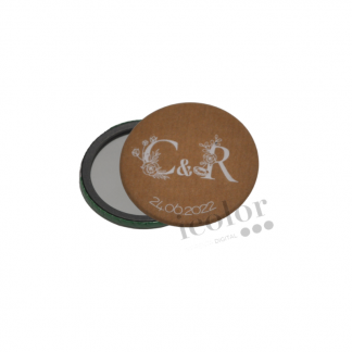 Espejo para detalle de boda kraft.