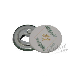 Abre botella personalizado para boda.