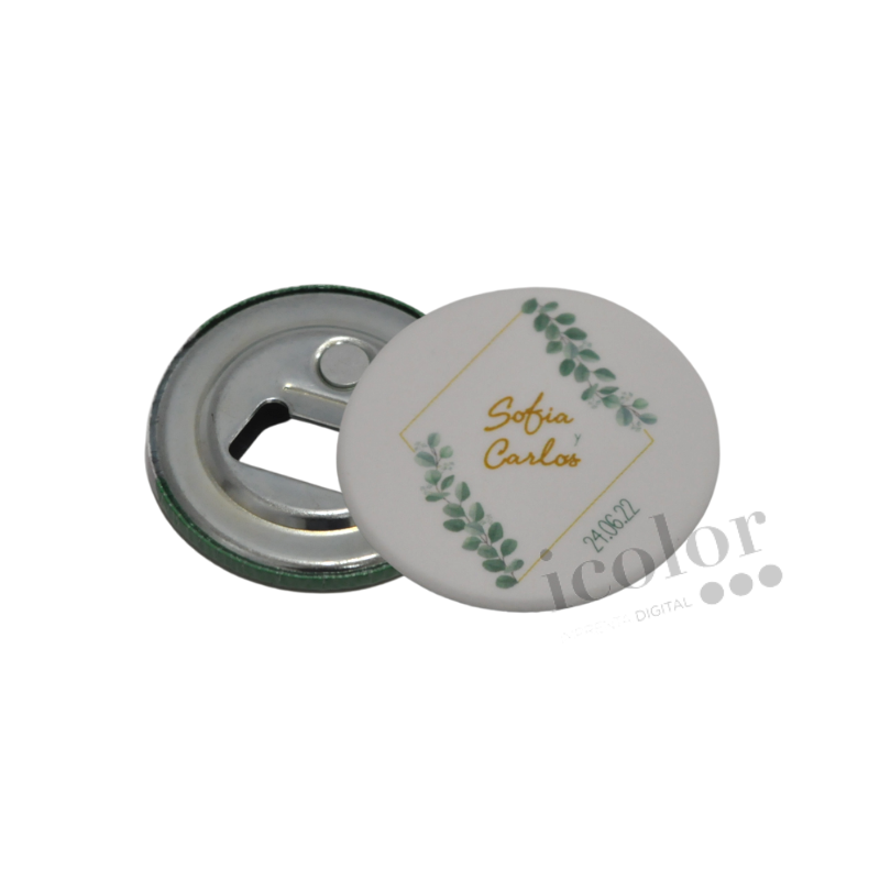 Abre botella personalizado para boda.