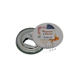 Abre botella para detalle de boda estampado acuarela