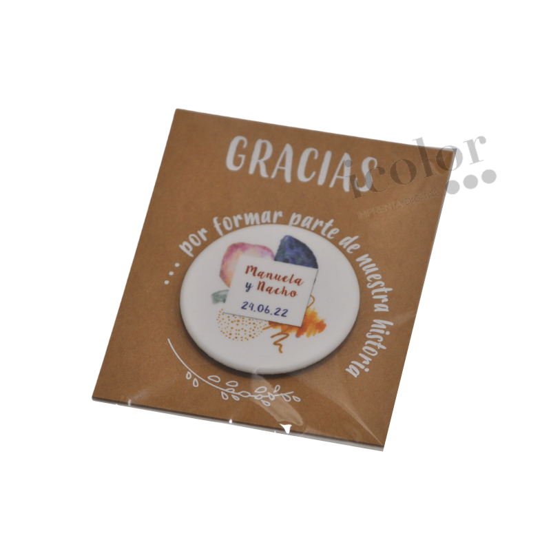 Chapa para boda estampado acuarela