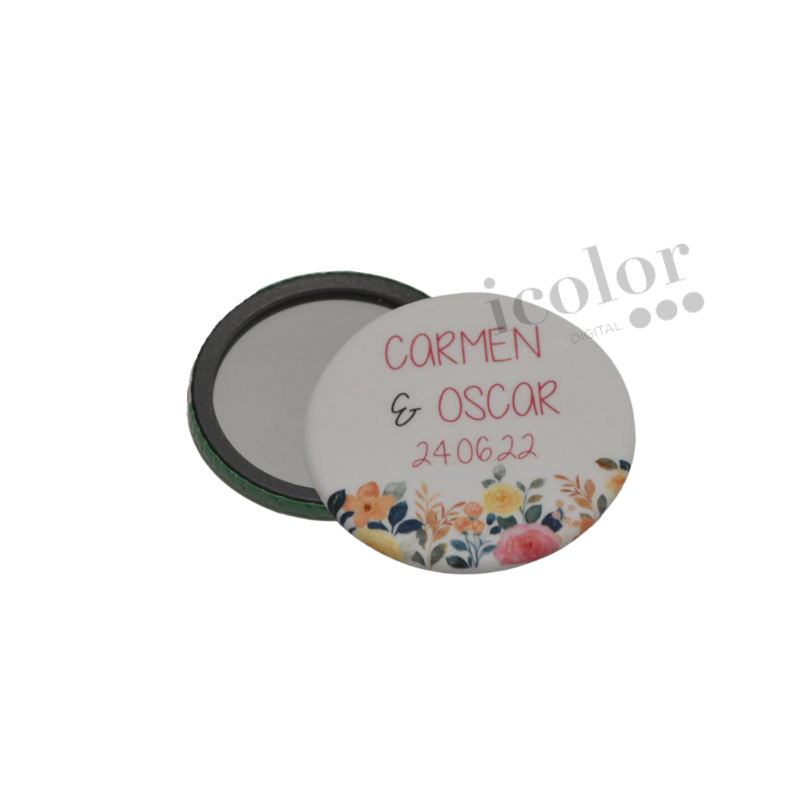 Espejo para detalle de boda estampado flores