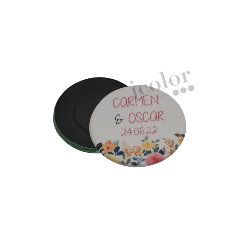 Imán para boda estampado de flores