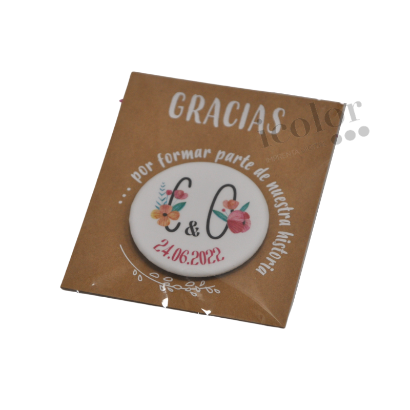 Chapa iniciales para boda