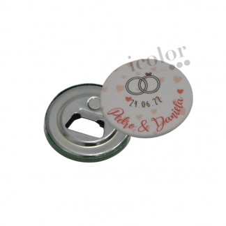 Abre botella para detalle de boda moderno