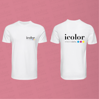 Camiseta estampada en pecho y espalda a color