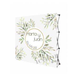 Photocall boda hojas