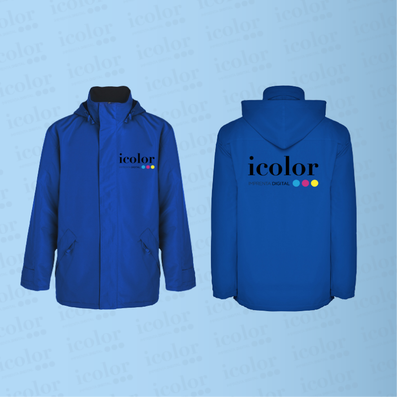 Parka de trabajo estampada en pecho y espalda color