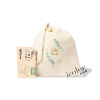 Jabón de caléndula y manzanilla para detalle de boda motivo ramas.