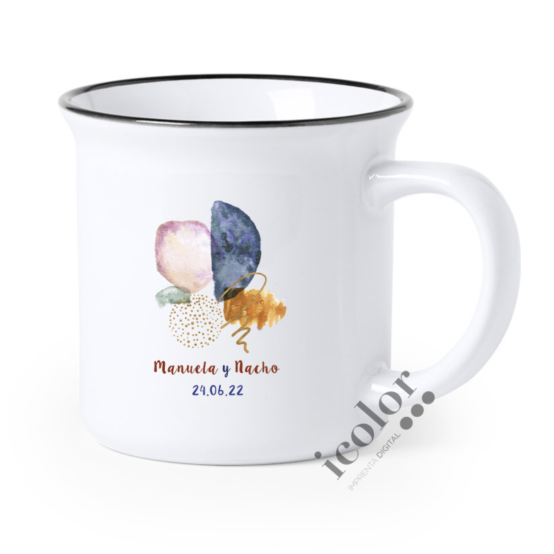 Taza detalle de boda acuarela
