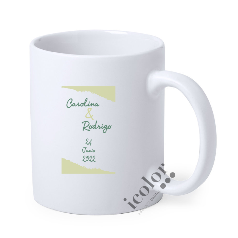 taza de cerámica para detalle de boda foto
