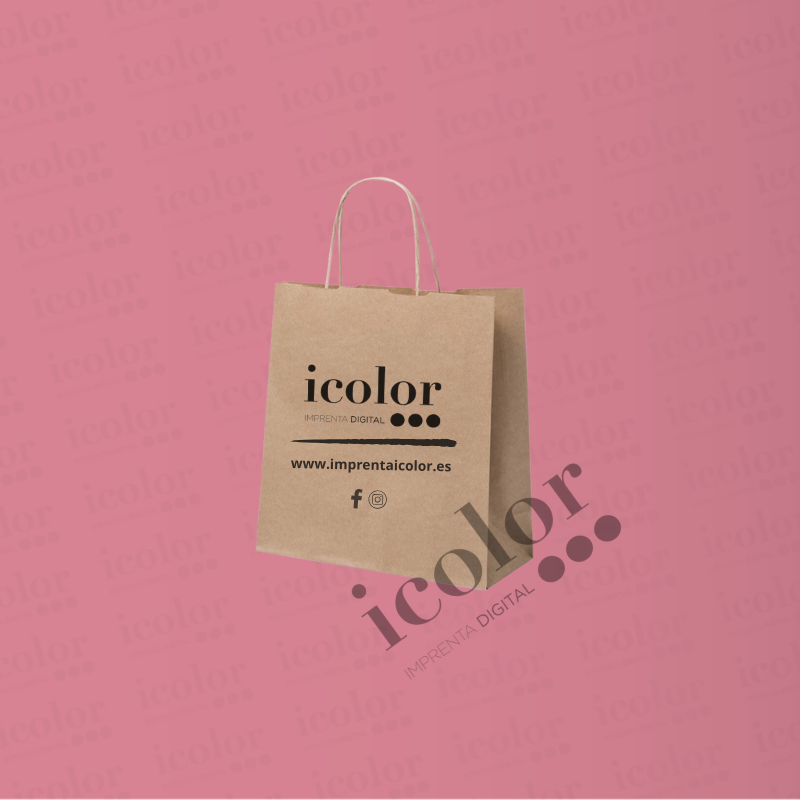Bolsa de papel personalizada con logotipo pequeña