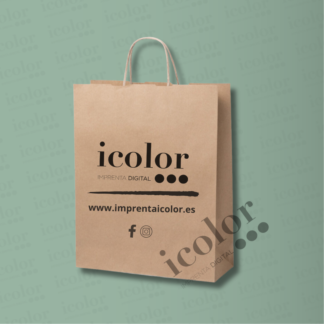 Bolsa de papel kraft personalizada con logotipo