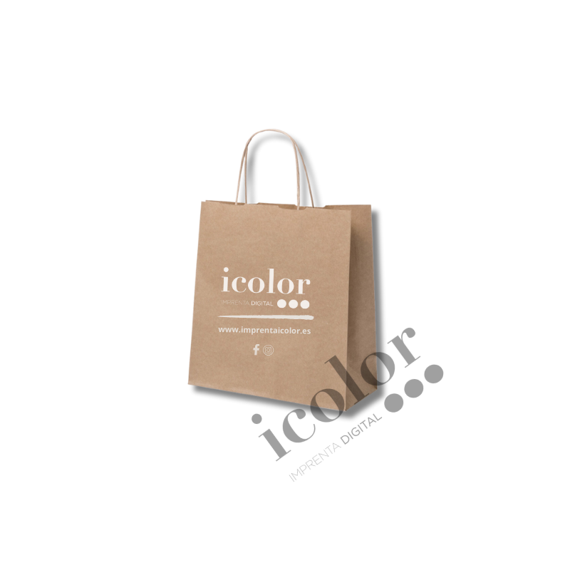 Bolsa de papel personalizada con logotipo pequeña
