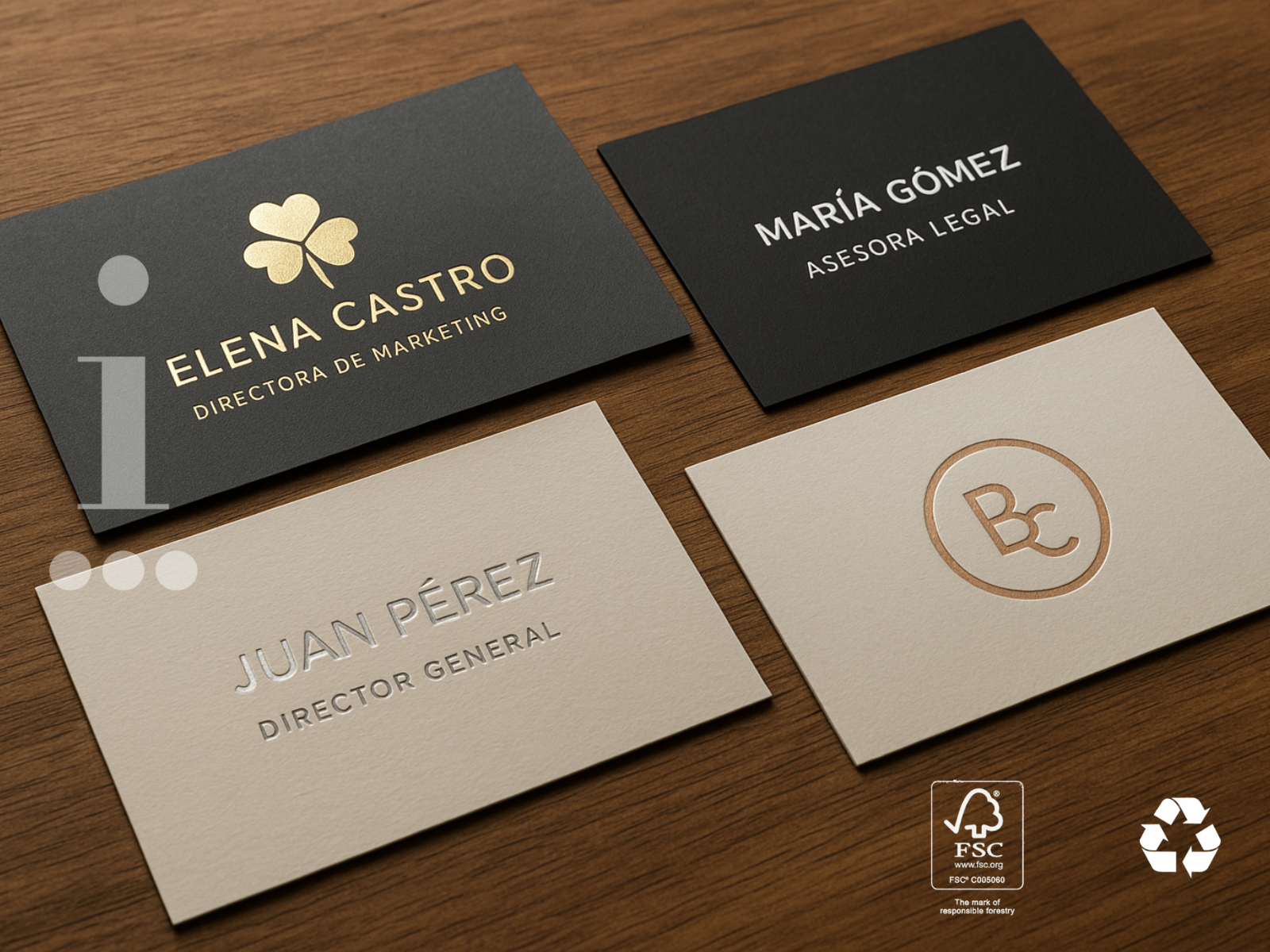 Tarjetas de visita con tintas especiales